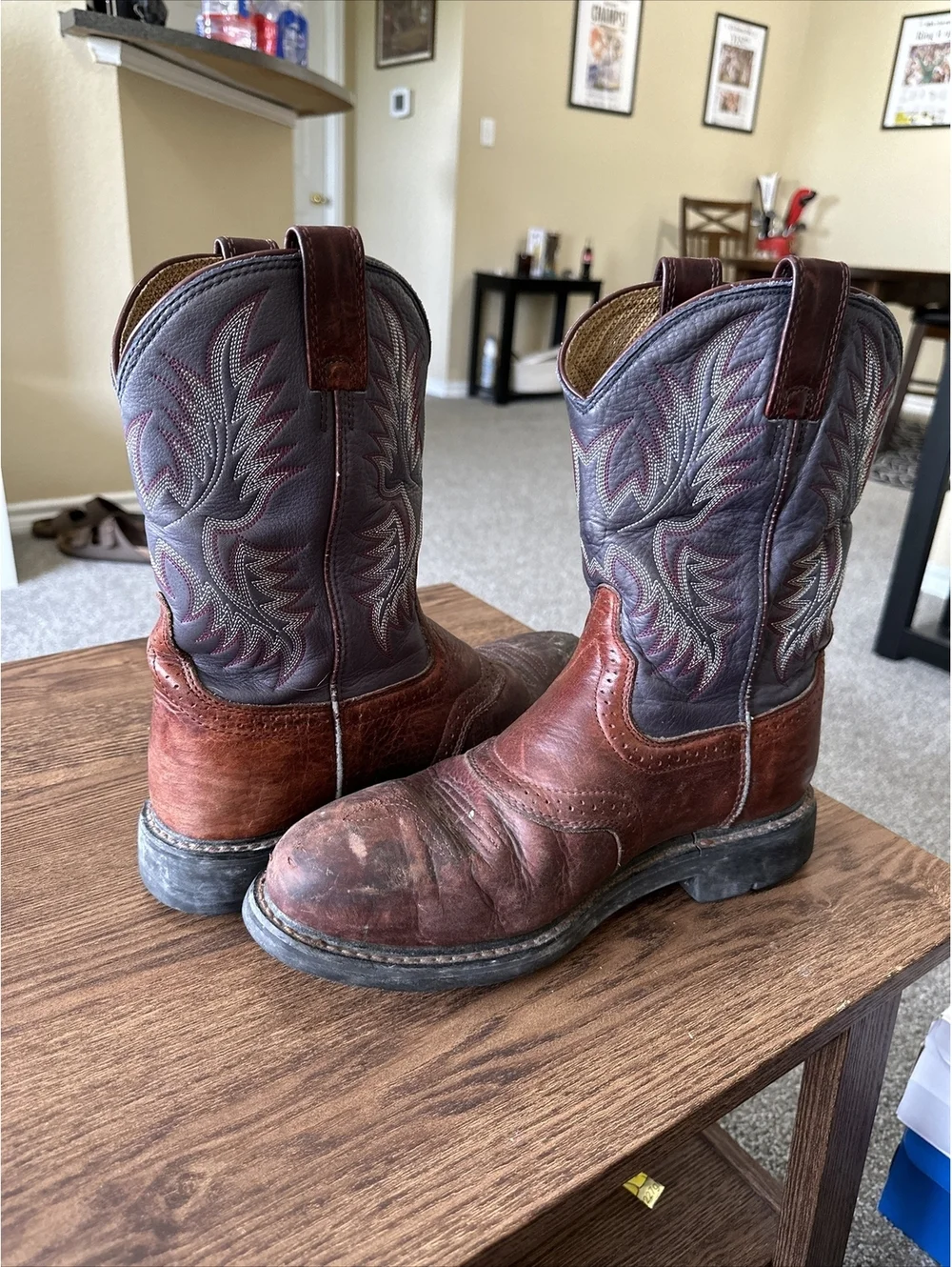 ARIAT Work Pull On Waterproof Work Boots Leather Size 10.5 EE